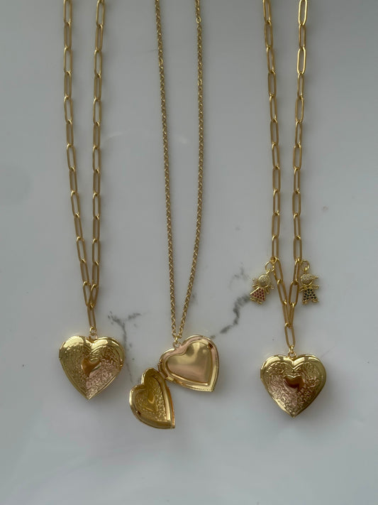 Photo necklace - corazón oro (1-2 fotos)