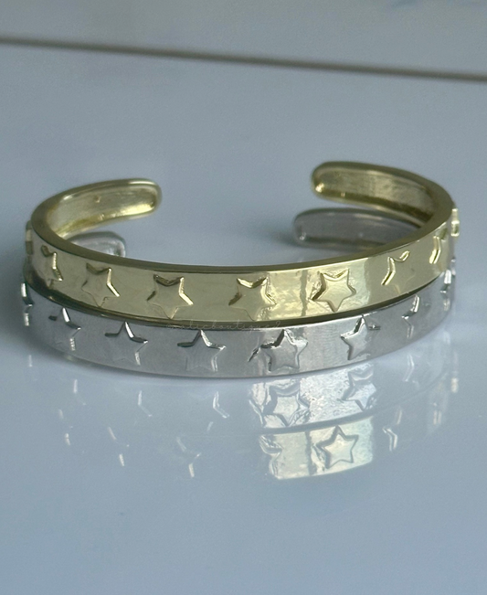 Bangle de estrellas oro o plata - 1 pieza