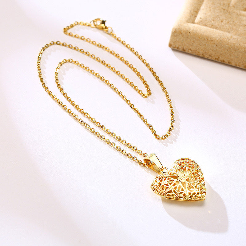 Photo necklace - corazón oro (sólo 1 foto)