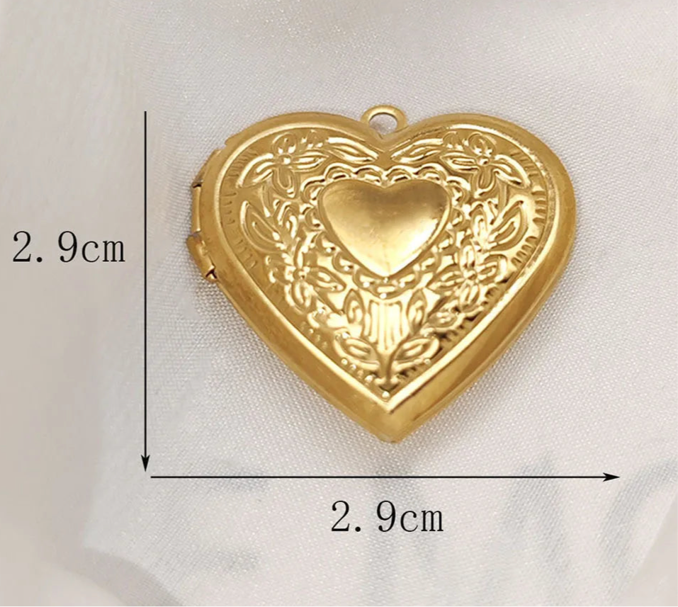 Photo necklace - corazón oro (1-2 fotos)