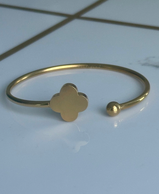 Bangle simple de trébol Stainless Steel