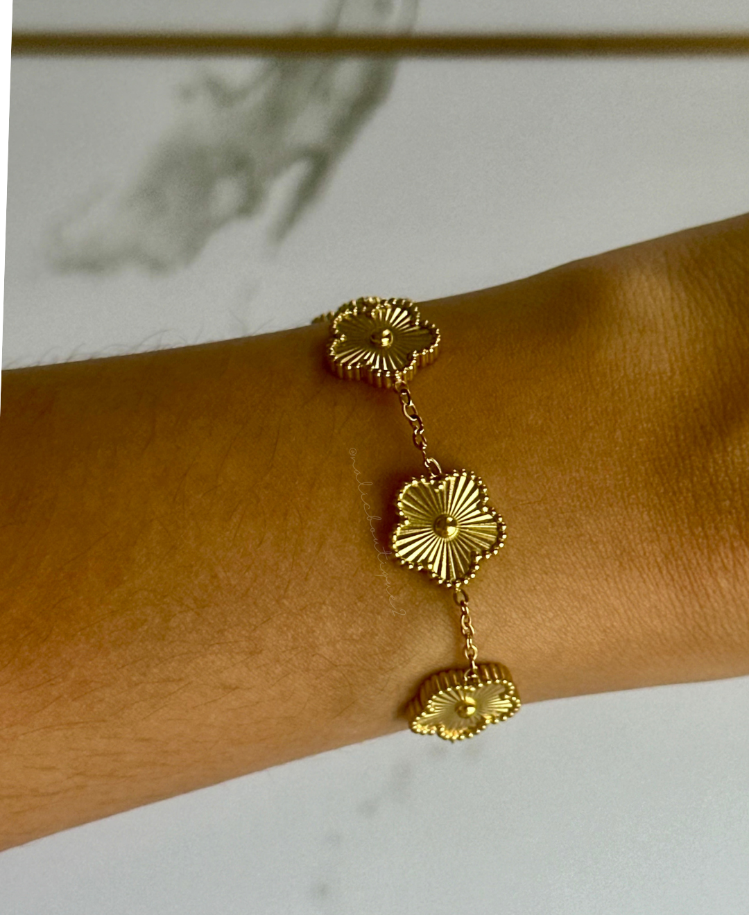 Pulsera flor oro Stainless Steel