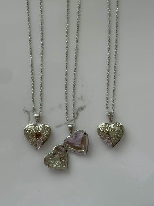 Photo necklace - corazón plata (1-2 fotos)