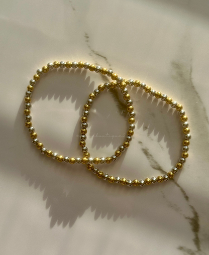 Pulsera de balines doble tono (oro y plata) Stainless Steel