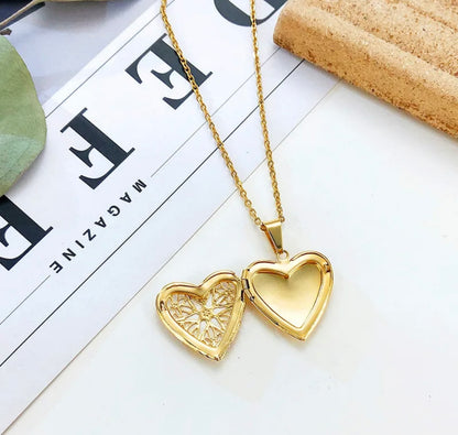 Photo necklace - corazón oro (sólo 1 foto)